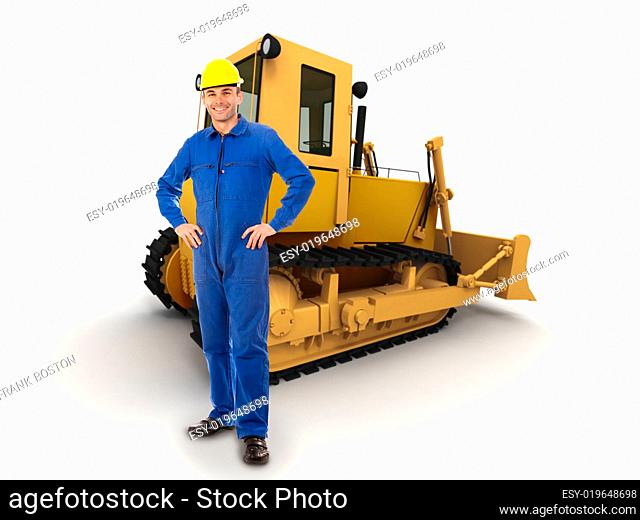 Workman and bulldozer