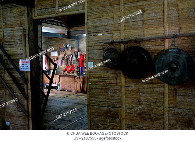 A Bidayuh longhouse, Sarawak Cultural Village, Malaysia