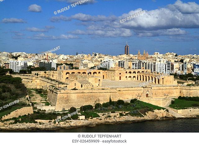 Fort Manoel as seen from Hastings Gardens in Valletta