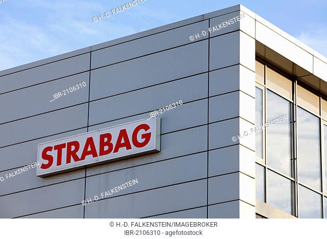 Company logo of Strabag AG, construction company for traffic route engineering, Cologne, North Rhine-Westphalia, Germany, Europe, PublicGround