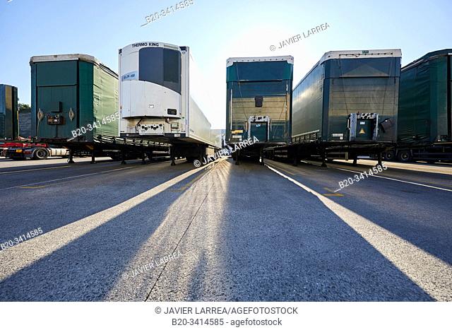 Trailer trucks, Gipuzkoa, Basque Country, Spain