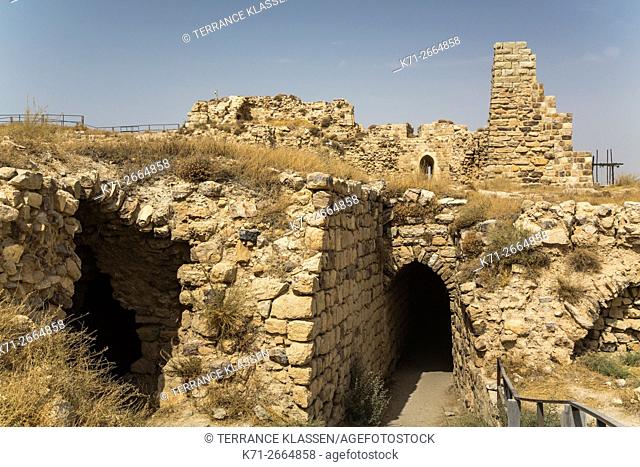 Ruins of the Kerak Castle in the Hashemite Kingdom of Jordan, Middle East