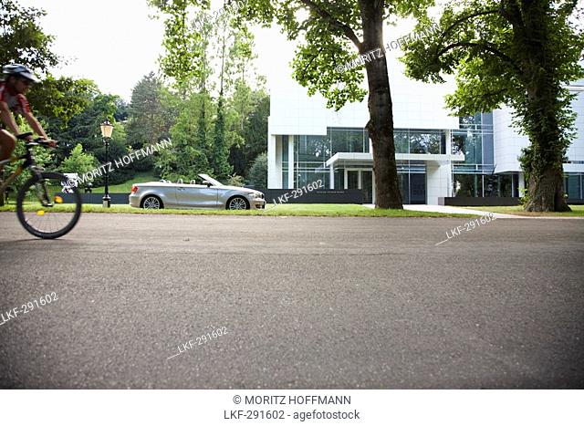 Convertible parking near Museum Frieder Burda, Baden-Baden, Baden-Wuerttemberg, Germany