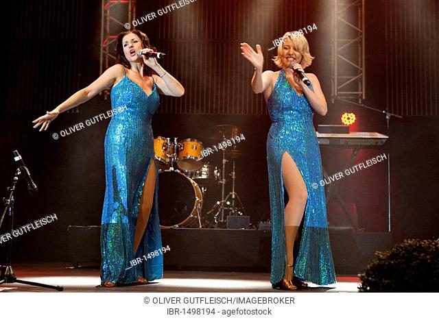German schlager duo Geschwister Hofmann performing live at the 10th Schlager-Night in the new Allmend Festival Hall, Lucerne, Switzerland, Europe