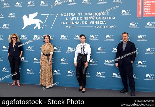 Valeria Golino, Maya Sansa, Serena Rossi, Stefano Accorsi during Lasciami Andare photocall. 77 Venice International Film Festival