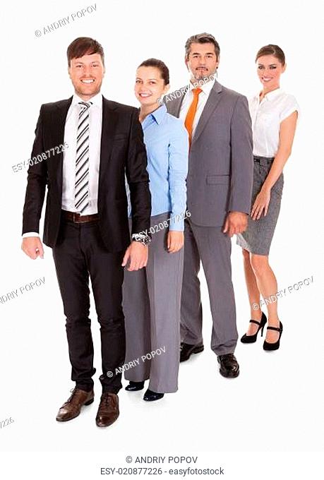 Businesspeople Standing In A Row