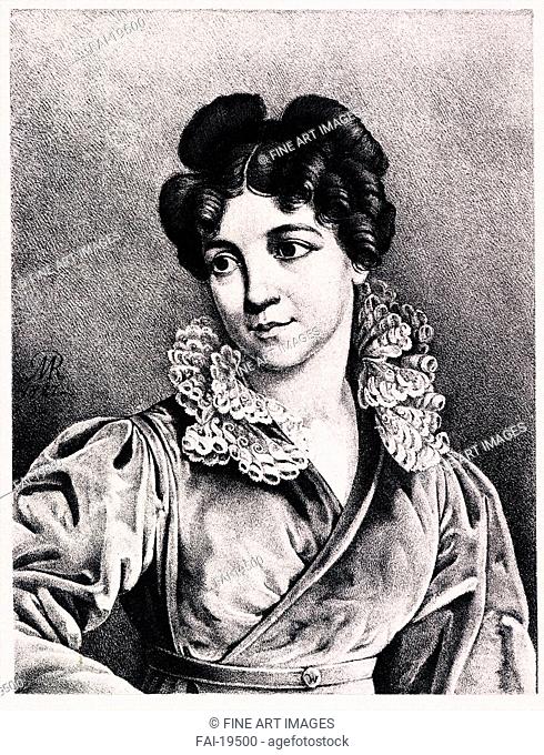 Portrait of Countess Praskovya Petrovna Kutaysova (1784-1870). Rezvoy, Modest Dmitryevich (1806-1853). Lithograph. Romanticism. 1827. State A