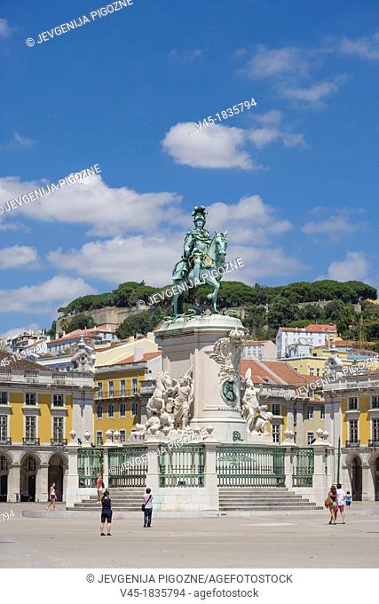 Statue of King Jose I, by Machado de Castro, Praca do Comercio, Commerce Square, Terreiro do Paco, Palace Square, Lisboa, Lisbon, Portugal