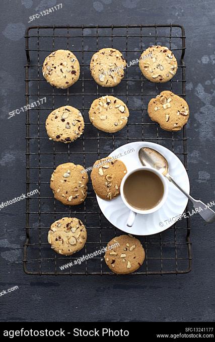 Hazelnut biscuits and coffee