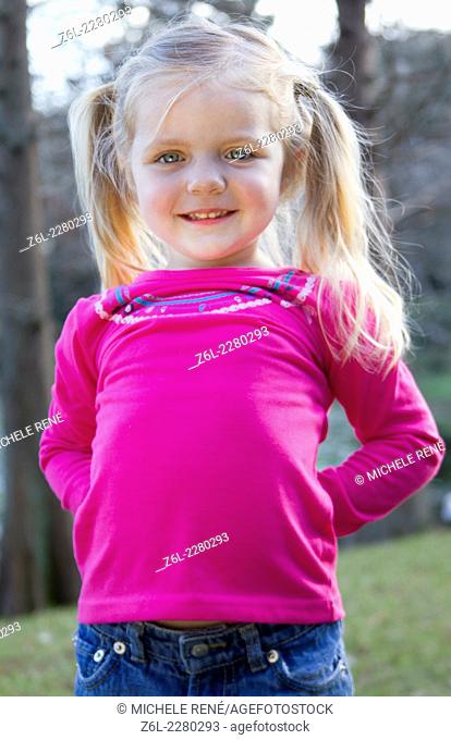 adorable young blonde toddler girl