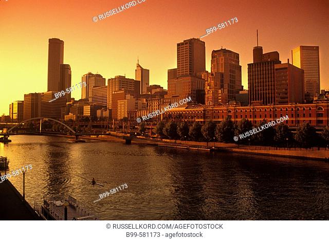 River Yarra, Downtown Skyline, Melbourne, Victoria, Australia