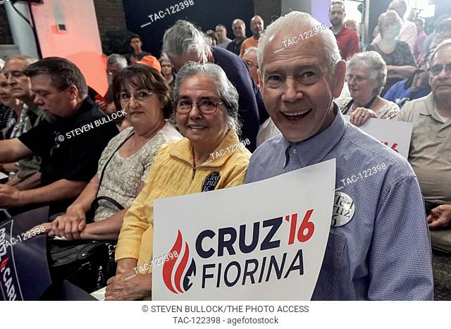 Seniors supporters excited and anticiapting the Rally With Ted Cruz in Jeffersonville, Indiana