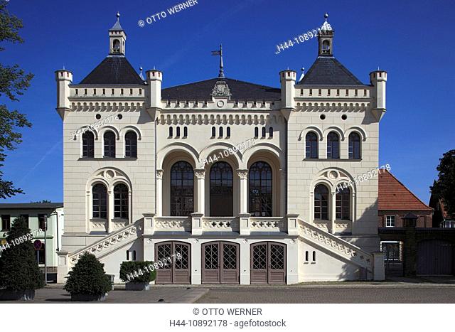 City hall, marketplace, Wittenburg, motel, Mecklenburg-West Pomerania, Germany, Europe