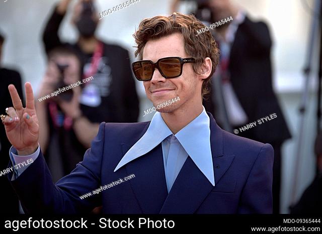 British singer-songwriter and actor Harry Styles at the 79 Venice International Film Festival 2022. Don't Worry Darling Red Carpet
