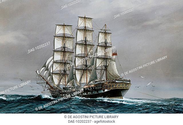 The Star of India, one of the first clippers to travel the routes of the East, painting, United Kingdom, 19th century