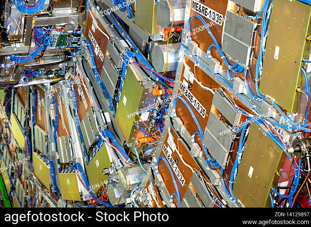 CERN, France - 25 June, 2019: A part of The Large Hadron Collider (LHC) is seen underground inthe French part of CERN