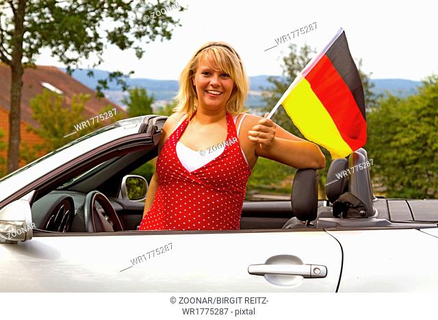 Woman with german flag