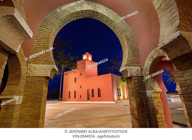 Bil-Bil castle built in neo-Arab style in 1934, Benalmadena. Malaga province Costa del Sol. Andalusia Southern Spain, Europe