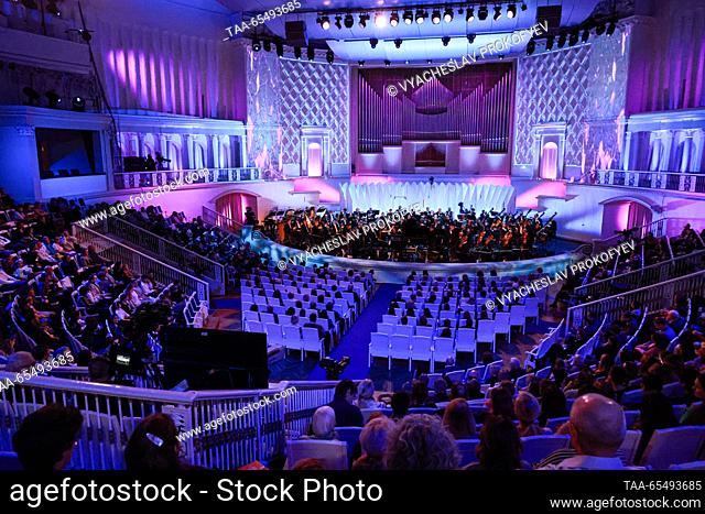 RUSSIA, MOSCOW - DECEMBER 5, 2023: The opening of the 24th Nutcracker International Television Contest for Young Musicians is held at the Tchaikovsky Concert...