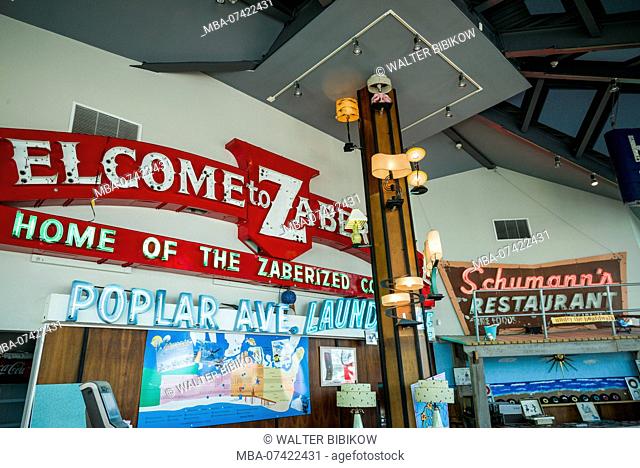 USA, New Jersey, The Jersey Shore, Wildwoods, 1950s-era Doo-Wop architecture, Chamber of Commerce, collection of old neon signs