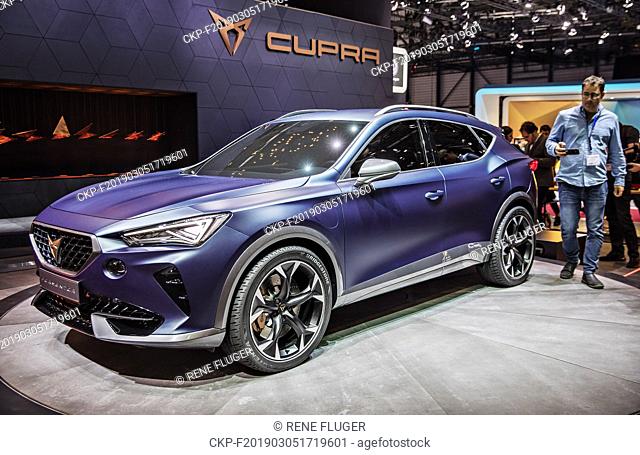 Hybrid Concept car Cupra Formentor was presented at the 2019 Geneva International Motor Show on Tuesday, March 5th, 2019. (CTK Photo/Rene Fluger)