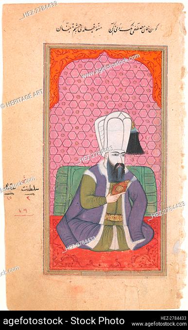 Portrait of Sultan Mustafa I (r. 1617-18; 1622-23), late 17th-early 18th century. Creator: Unknown