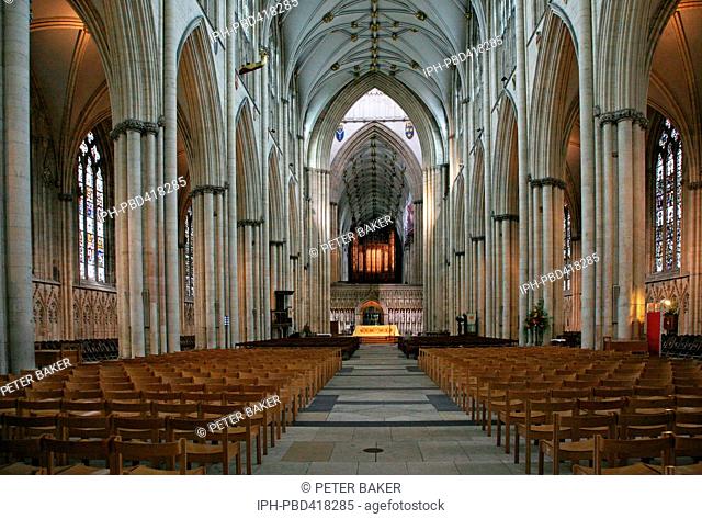 The magnificant nave of Winchester Cathedral