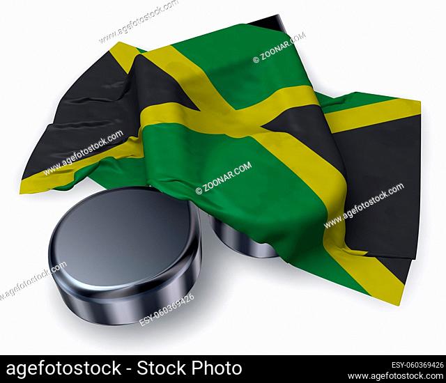 musiknote und flagge von jamaika - 3d illustration