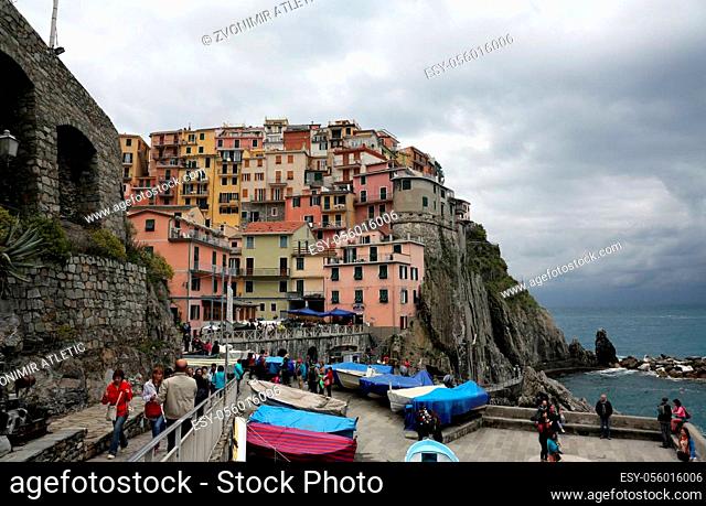 Manarola, one of the Cinque Terre villages, UNESCO World Heritage Sites, Italy