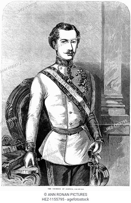 Franz Joseph I, Emperor of Austria, 1859. Franz Joseph (1830-1916) became Emperor of Austria after the Revolution of 1848 which led to the abdication of his...