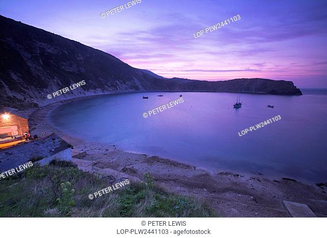 England, Dorset, Lulworth Cove. Lulworth Cove on the Jurassic Coast World Heritage Site at dawn
