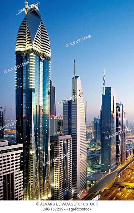 Sheik Zayed Avenue, Satwa district, Dubai City, Dubai, United Arab Emirates, Middle East