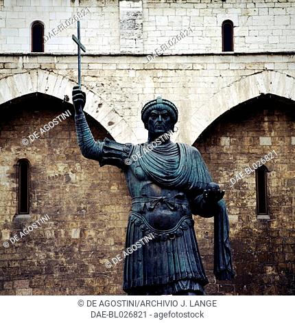 The Colossus of Barletta, bronze statue placed on the left side of the Basilica of the Holy Sepulchre, Barletta, Apulia, Italy