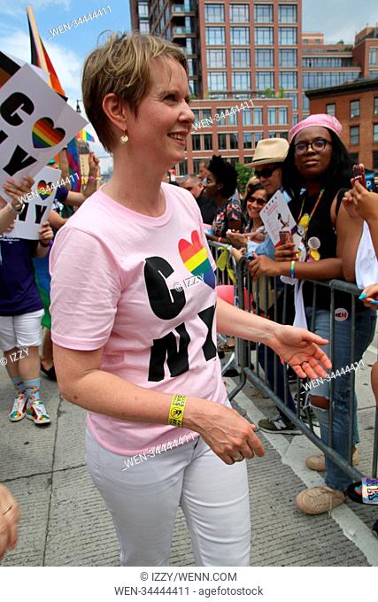 2018 New York City Pride Parade Featuring: Cynthia Nixon Where: New York, New York, United States When: 24 Jun 2018 Credit: IZZY/WENN.com