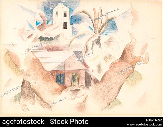 Bermuda No. 1, Tree and House. Artist: Charles Demuth (American, Lancaster, Pennsylvania 1883-1935 Lancaster, Pennsylvania); Date: 1917; Medium: Watercolor