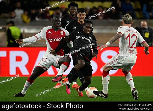 23 February 2023, Monaco: Soccer: Europa League, AS Monaco - Bayer Leverkusen, knockout round, intermediate round, second leg at Stade Louis II