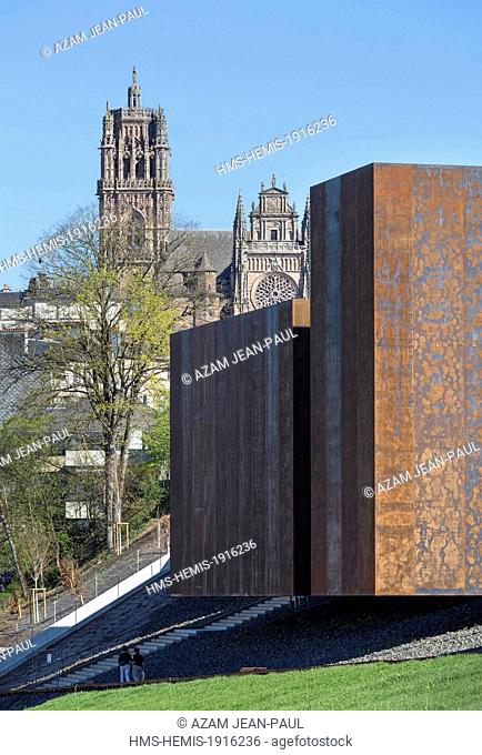 France, Aveyron, Rodez, the Soulages Museum, designed by the Catalan architects RCR associated with Passelac & Roques