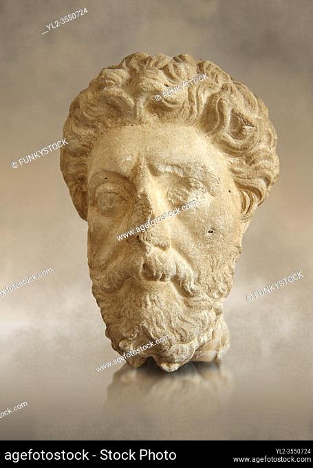 Roman sculpture of the Emperor Marcus Aurelius, excavated from Carthage made circa 161-180 AD. The Bardo National Museum, Tunis, Inv No: C. 965