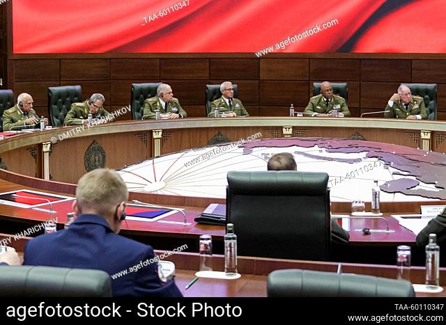RUSSIA, MOSCOW - JUNE 27, 2023: A meeting of Russia's Defence Minister Sergei Shoigu and Cuba's Revolutionary Armed Forces Minister Alvaro Lopez Miera at the...