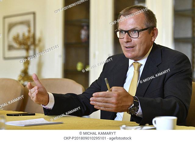 Jiri Sedivy, Permanent Representative (Ambassador) of the Czech Republic to NATO, speaks during an interview for the Czech News Agency (CTK), in Prague