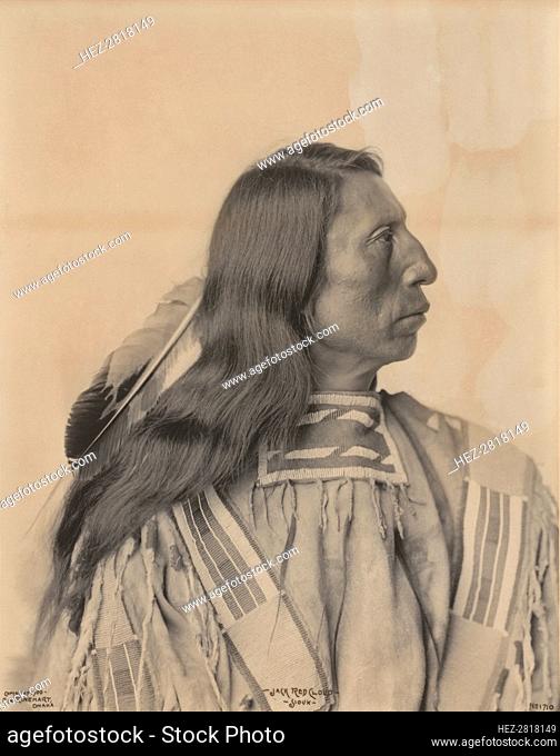 Portrait of Jack Red Cloud, a Sioux Indian, late 19th century. Creator: Frank A. Rinehart