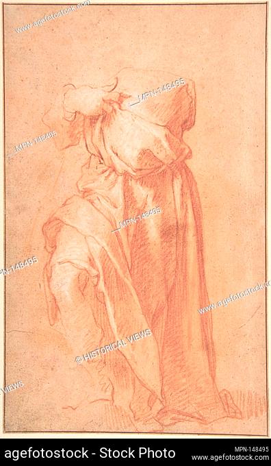 Study of a Headless Draped Figure with Arms Crossed; verso: Figure of a Man in a Voluminous robe, Seen from Behind. Artist: Attributed to Abraham Bloemaert...