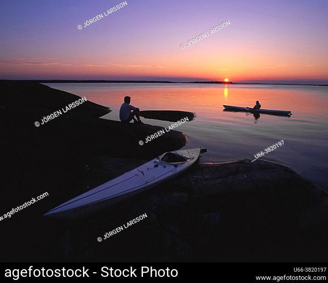 Canoeing in Misterhult Småland Sweden Sverige