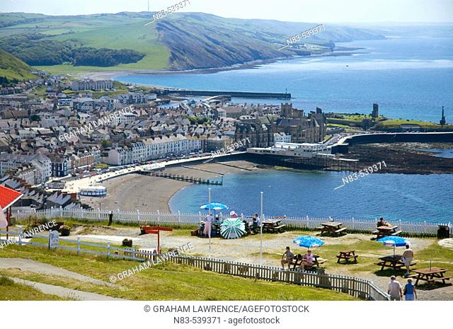 View from Constitution Hill over Aberystwyth Ceredigion Wales GB