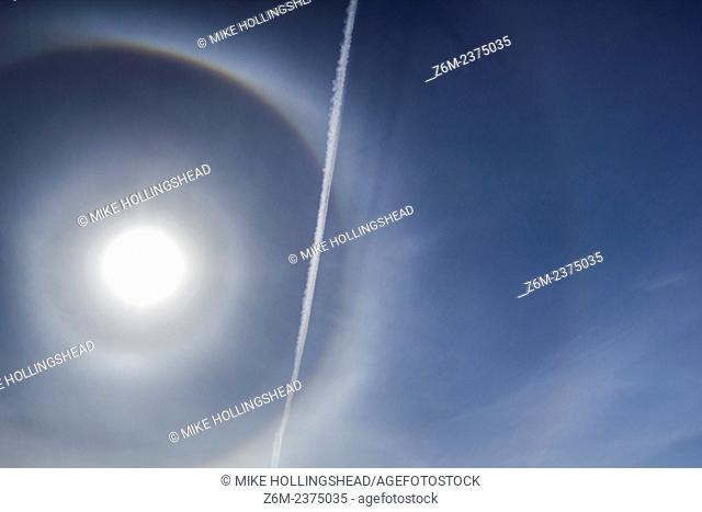 Rare odd radius halo display forms over Nebraska. Halos included during the display are the 9 degree, 18/20 degree, 22 degree, 24 degree