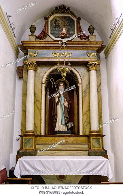 retablo, iglesia de la Immaculada Concepció, Galilea, Puigpunyent, Mallorca, balearic islands, Spain