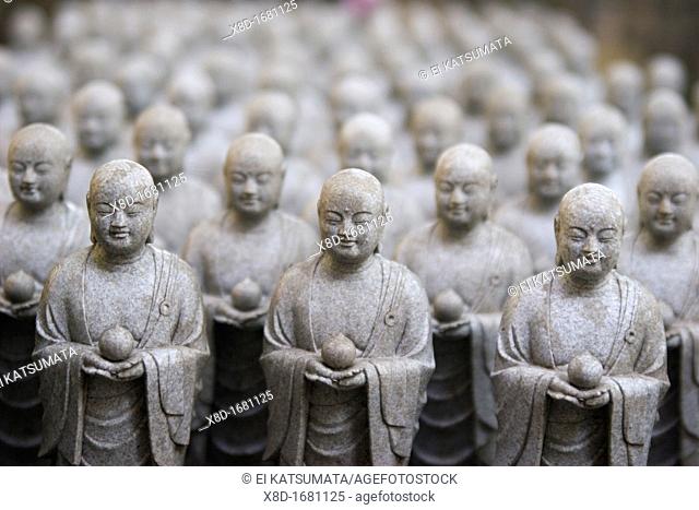 Stone buddhist statues at Hase-dera Temple, Kamakura, Kanagawa Prefecture, Japan