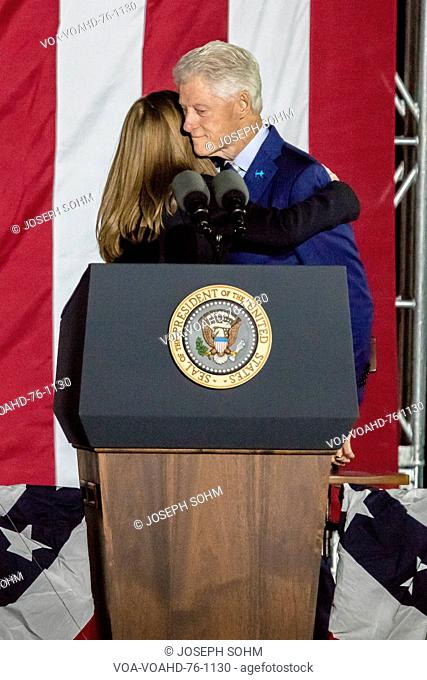 NOVEMBER 7, 2016, INDEPENDENCE HALL, PHIL., PA - PHILADELPHIA, PA - NOVEMBER 07: President Bill Clinton and Chelsea Clinton Mezvinsky appear the Night Before...