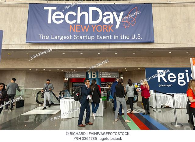 The TechDay New York event on Thursday, May 2, 2019. Thousands attended to seek jobs with the startups and to network with their peers