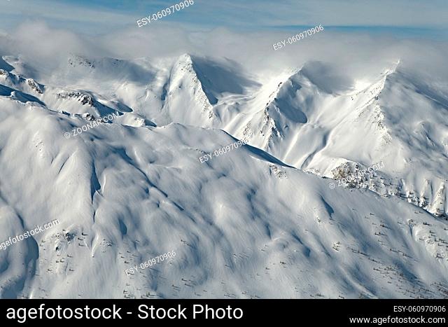 Winter landscape in high mountains